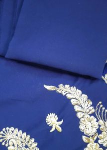 Elegant Navy Blue Saree With Blouse Piece