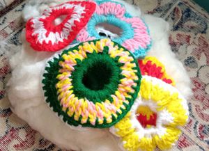 Colorful Crochet Hair Ties - Handmade