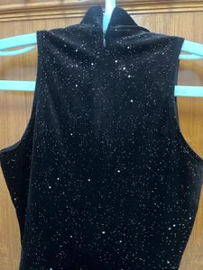 Black Sparkly Velvet Playsuit