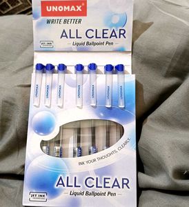 UNOMAX All Clear Ballpoint Pens pack of 7