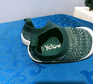 Yello Green Knit Baby Shoes Combo
