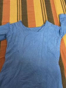 Blue Embroidered Kurta Top