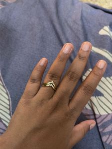 Gold Chevron Ring Size-6