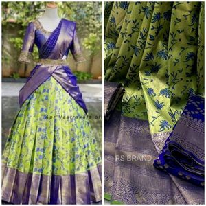 Beautiful colour combination half sarees