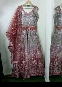 Elegant Ethnic Gown with Dupatta