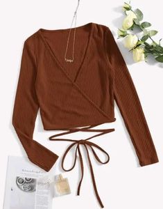 Brown Wrap Top