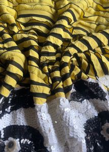 Funky Panda Sequin Ruffle Oversize Top