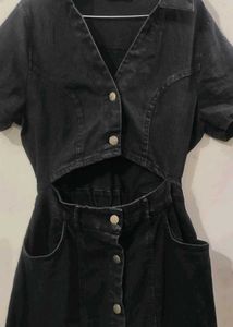 Denim Black Dress