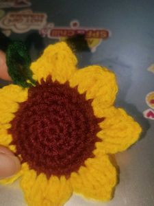 Crochet Sunflower Bag Charm