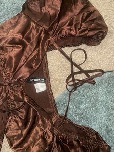 H&amp;M Brown Cutout Mini Dress
