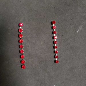 Red Gemstone Drop Earrings