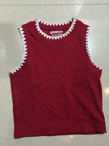 Red Top With White Detaling
