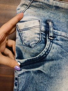 Blue Denim Shorts (High-Waisted) For WOMEN