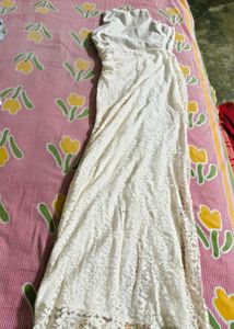Style Cast White Maxi Dress + Necklace + Earrings