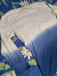 Ombre Henley Long Sleeve Top