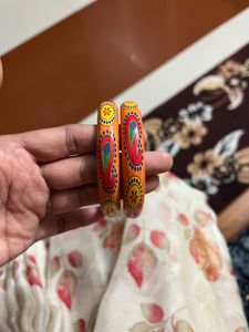 Handcrafted Wooden Bangles - Set of 2