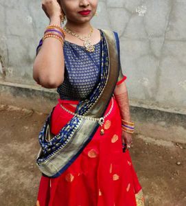 Red Silk Lehenga Choli Set