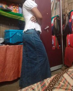 Faded Blue Mermaid Denim Skirt