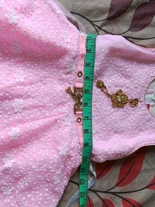 Baby Pink Chicken Work Frock