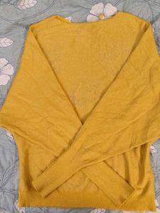 Mustard ✨sparkly  Balloon Sleeves Knit Top