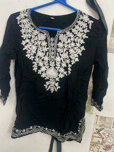 Short Chikan Kari Kurti For Women