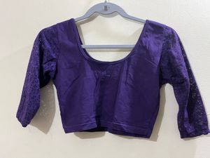 Purple Lace Sleeve Blouse