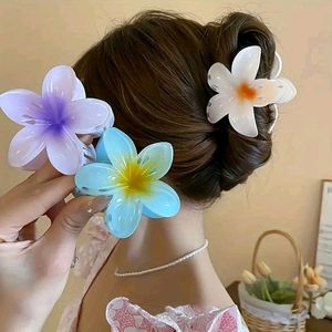 3 Pcs Flower Hair Claw Clips Set, Gradient Lily De