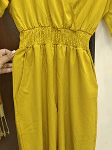 Mustard V-Neck Jumpsuit