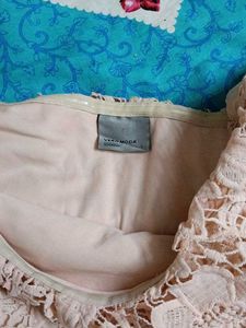 Cream Coloured Light Pink Lacy Dress