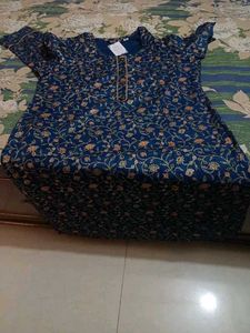 Elegant Teal blue Floral Print Kurta