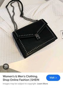 Black Studded Chain Bag