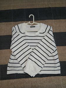 Striped Knit Pullover Sweater