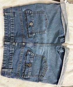 Denim Roll Cuff Shorts