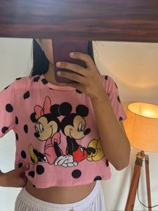 Cute Mickey Mouse Print Top 💕🌸