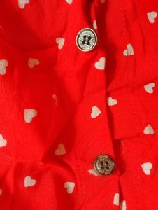 Red Heart Print Shirt