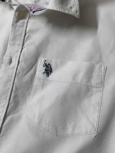 U.S. Polo Assn. Men White Cotton Tailoredfit Shirt