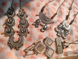 Oxidised necklace combo Set of 4