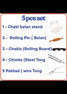 Harman Traders Stainless Steel Rolling Pin and Cha