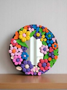 Floral Clay Mirror