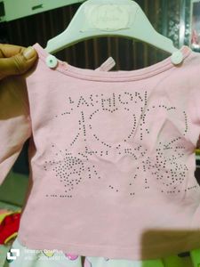Pink Baby Girls Tshirt Nd Skirt Sat