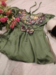 Girls&#39; Olive Green Dress