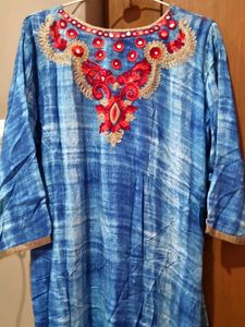 Embroidered Blue Kurta