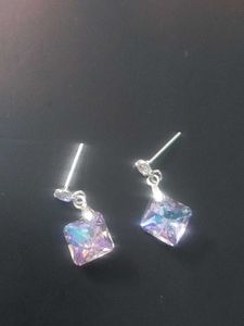 Dainty Lavender Crystal Drops 925 silver
