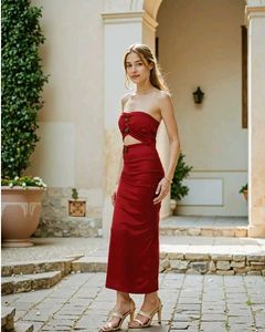 Red Cutout Maxi Dress