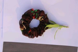 Floral Brown Scrunchie Premium