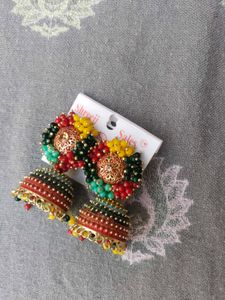 Beaded Jhumka Earrings