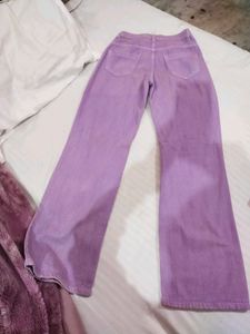 Lavender Wide Leg Denim Jeans