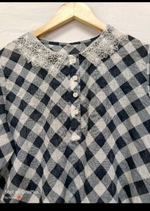 🇳🇿💫♥️ Imported Checkered Lace Top