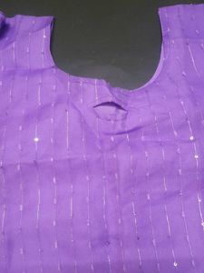 Purple Striped Kurti