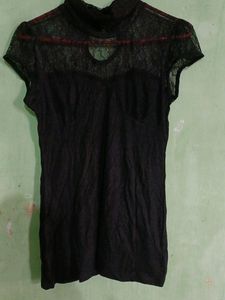 Black Mesh Ladies Top